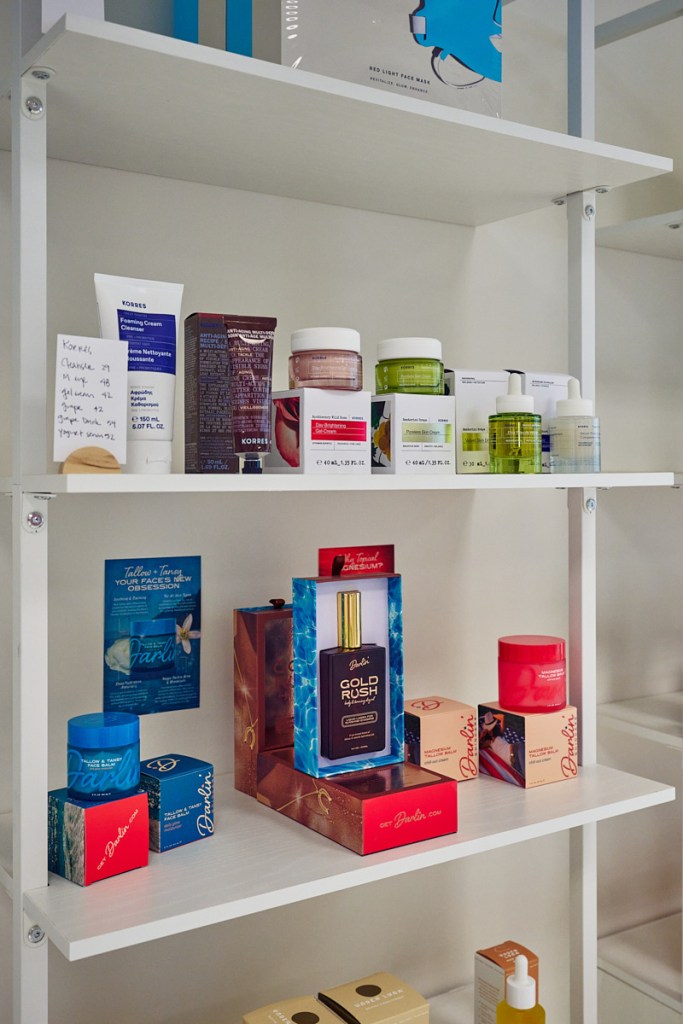 store display shelves of beauty products