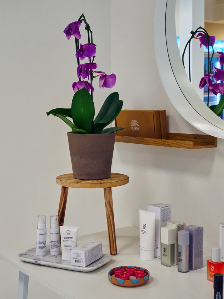 store display shelves of beauty products